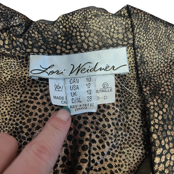 Vintage Lori Weidner - Women’s Metallic Open Blazer Sz 10 - Picture 3 of 6